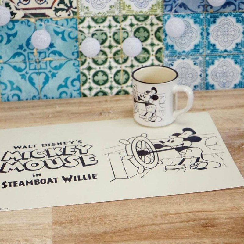 De Toyboys Mickey Mouse Lenticular Placemat 2Pack Steamboat Willie