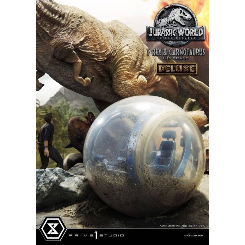 JURASSIC WORLD FALLEN KINGDOM Statue T-Rex & Carnotaurus Deluxe Version  Prime 1 Studio