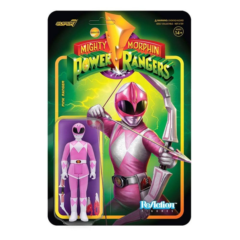 Super 7-Mighty Morphin Power Rangers Reaktion PINK RANGER Figur