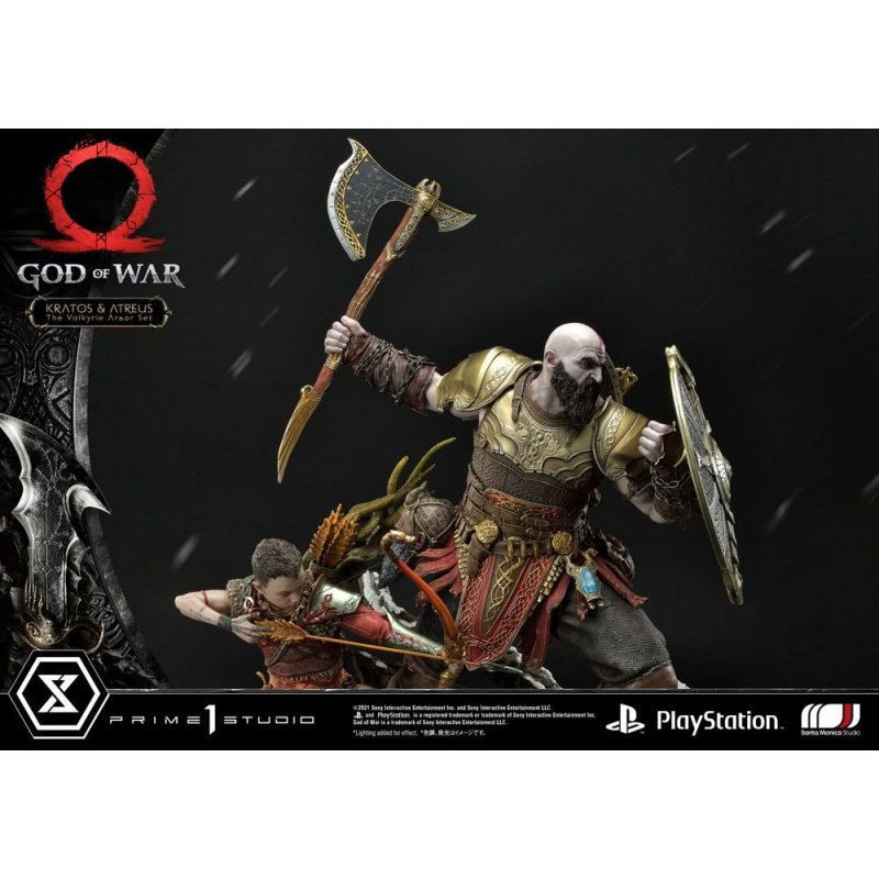 De Toyboys God Of War Premium Masterline Series Statue Kratos And Atreus In The Valkyrie 72 Cm