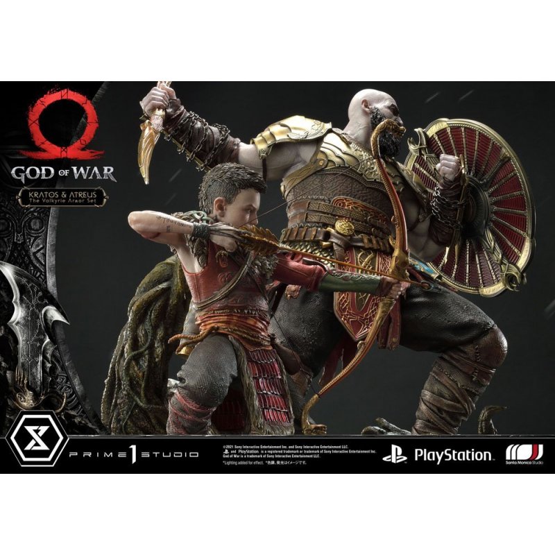 De Toyboys God Of War Premium Masterline Series Statue Kratos And Atreus In The Valkyrie 72 Cm