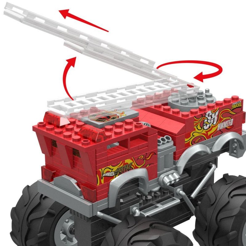 De Toybabes Hot Wheels Monster Trucks Mega Construx Construction Set HW Alarm Monster Truck