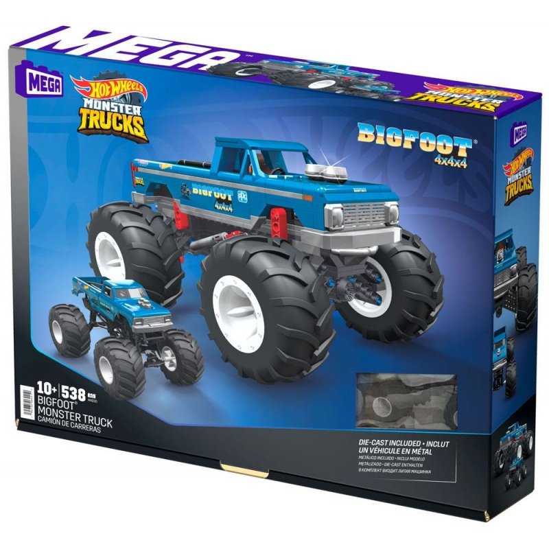 De Toybabes Hot Wheels Monster Trucks Mega Construx Construction Set Bigfoot Monster Truck