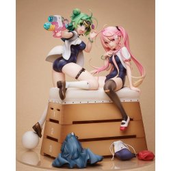 Poyoyon Rock Artwork Collection PVC Statue 1/5.5 Midori & Pink Sukumizu 28 cm