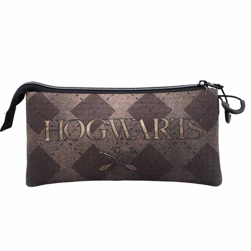 De Toyboys Harry Potter Pencil Case Hogwarts Logo Brown