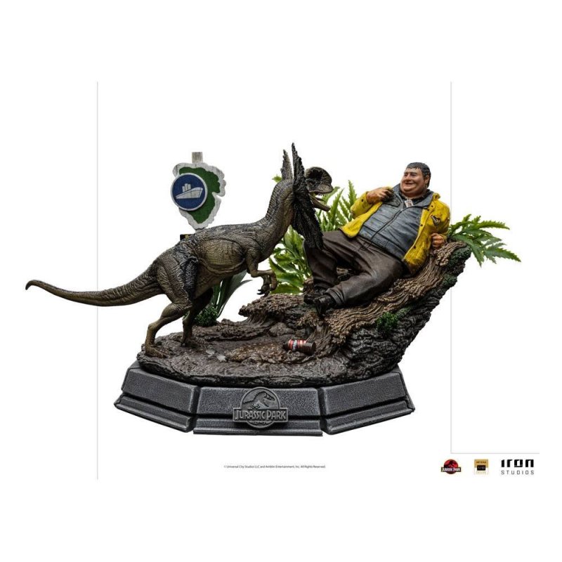 De Toyboys  Jurassic Park Demi Art Scale Statue 1/20 T-Rex attacks Donald  Gennaro 30 cm