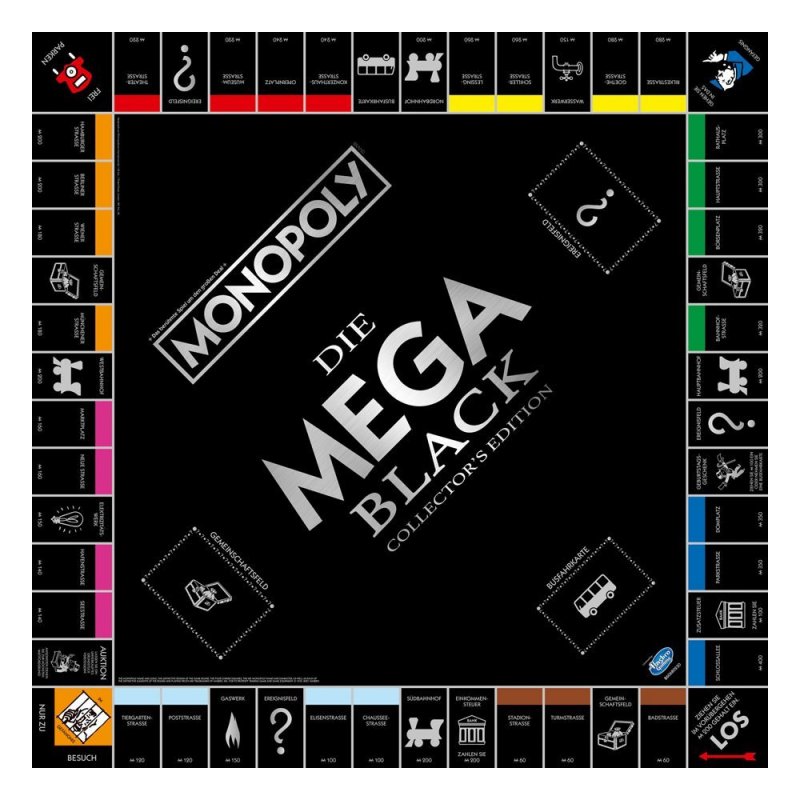 De Toyboys Monopoly Board Game Mega Black Edition German Version