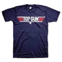 Top Gun Distressed Logo T-Shirt Navy