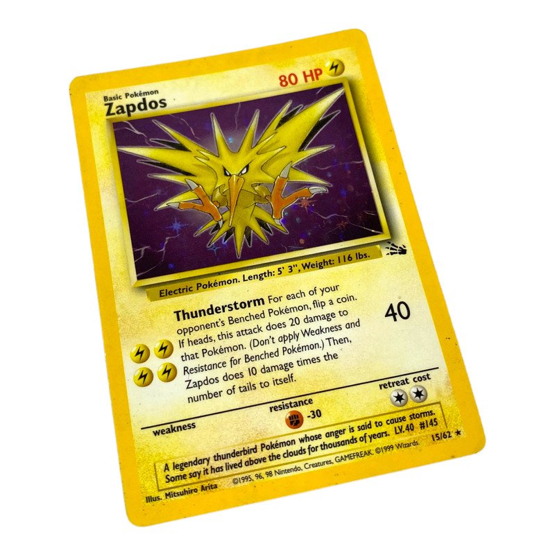 Zapdos - 15/62 - Holo Unlimited - Fossil Unlimited