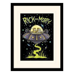 Rick and Morty Collector Print Framed Poster Ufo (white background)