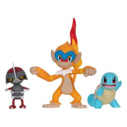 Pokémon Battle Figure Set 3-Pack Pawniard, Squirtle no.1, Monferno 5 cm