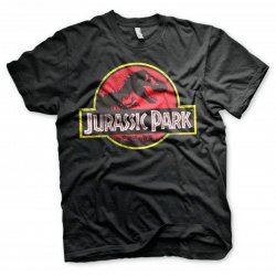 Jurassic Park Distressed Logo T-Shirt Black