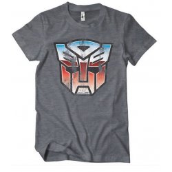 Distressed Autobot Shield T-Shirt Grey