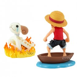 One Piece WCF Log Stories PVC Statue 2-Pack Luffy & Going Merry 8 cm