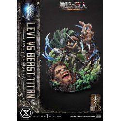 Attack on Titan Ultimate Premium Masterline Series Statue 1/4 Levi Versus Beast Titan Bonus Version 73 cm