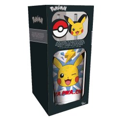 Pokémon Glass Tumbler with Straws Pikachu 485 ml