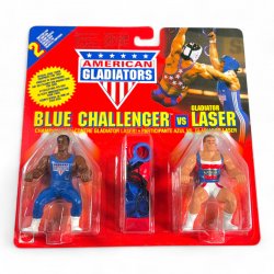 American Gladiator - Gladiator Blue Challenger vs Gladiator Laser MOC (European Card)