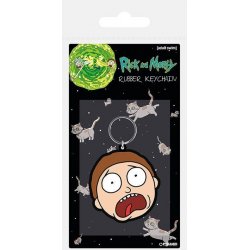Rick & Morty Rubber Keychain Morty Terrified Face 6 cm