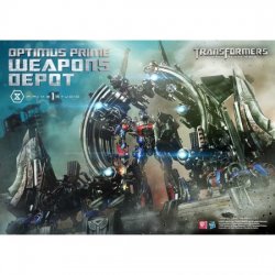 Transformers: Dark of the Moon (Film) Museum Masterline Statue Optimus Prime Weapons Depot Bonus Version 127 cm