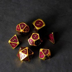 FanRoll Dice Set Gold with Purple Enamel (7)
