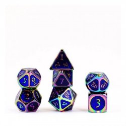 FanRoll Dice Set Rainbow with Blue Enamel (7)