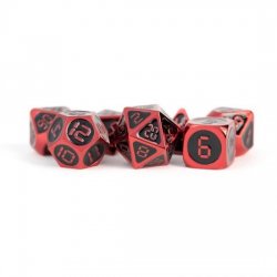 FanRoll Dice Set Red with Black Enamel (7)