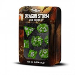Dragon Storm Sharp Edge Silicone Dice Set Green Dragon Scales (7)