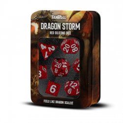 Dragon Storm Sharp Edge Silicone Dice Set Red Dragon Scales (7)