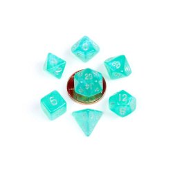 FanRoll Mini Dice Set Stardust Turquoise (7)