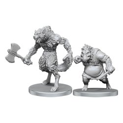 Pathfinder Deep Cuts Unpainted Miniatures Werewolf & Wereboar