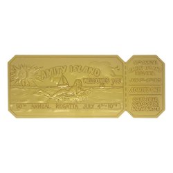 Jaws Replica 1/1 50th Anniversary Regatta Ticket 24k Gold Plated