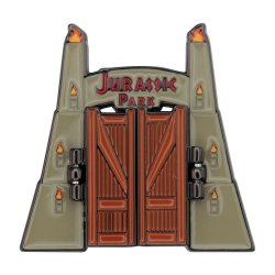 Jurassic Park Pin Badge Gates Hinged