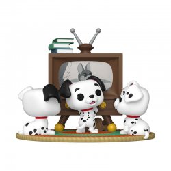 One Hundred and One Dalmatians POP Moment Vinyl Figures Rolly, Patch & Lucky with TV 9 cm