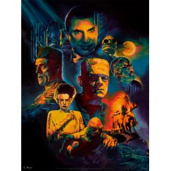 Universal Monsters Art Print Collage by Chris Valentine 61 x 46 cm - unframed