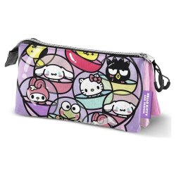Sanrio Triple Pencil case Hello Kitty Gashapon Pink