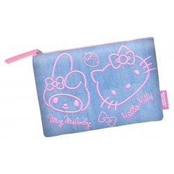 Sanrio Soleil Toiletry Bag Hello Kitty Denim Blue