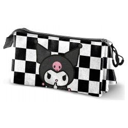 Sanrio  Triple Pencil case Kuromi Black & White