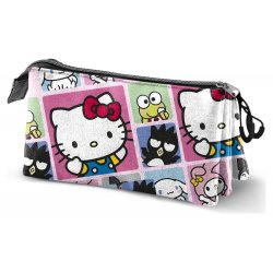 Sanrio Triple Pencil case Hello Kitty Panels Multicolour