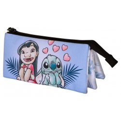 Lilo & Stitch Triple Pencil case Couple Lilac