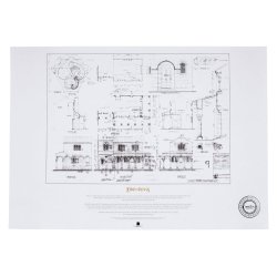 Lord of the Rings Blueprint Art Print The Courtyard of Minas Tirith 59 x 42 cm