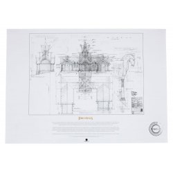 Lord of the Rings Blueprint Art Print The Stable of Edoras 59 x 42 cm