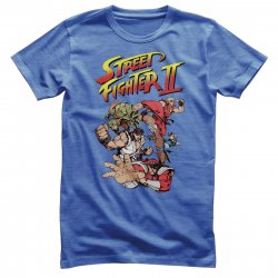 Street Fighter II T-Shirt Blue Heather