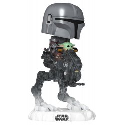 Star Wars: The Mandalorian and Grogu POP! Rides Deluxe Vinyl Bobblehead Figure The Mandalorian with Grogu 9 cm