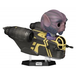 Star Wars: The Mandalorian and Grogu POP! Rides Deluxe Vinyl Bobblehead Figure Zeb Orrelios in the Razor Crest 9 cm