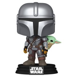 Star Wars: The Mandalorian and Grogu POP! Vinyl Bobblehead Figure The Mandalorian with Grogu 9 cm