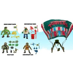 Teenage Mutant Ninja Turtles Classic Action Figures 4-Pack Sewer Heroes with Parachute