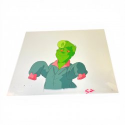The Real Ghostbusters: Slimer as Egon Spengler Production Cel & Matching Genga (Drawing)