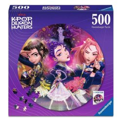 KPop Demon Hunters Round Jigsaw Puzzle For the fans! (500 Pieces)