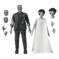 Universal Monsters 2-Pack Action Figure Bride of Frankenstein 90th Anniversary The Monster & His Mate (B&W) 18 cm