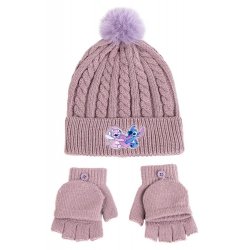 Lilo & Stitch Beanie & Gloves 2-Set Pink
